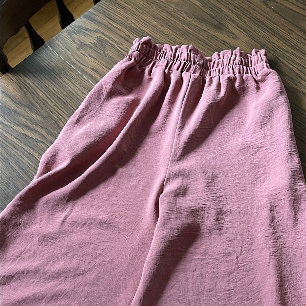 Simplee Apparel Women's Dark Pink Wide Leg Pants